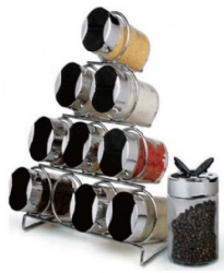 10pcs glass canister set with rack