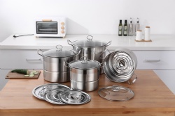 12pcs stainless steel steamer set