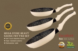 Forge aluminum mega stone fry pan set