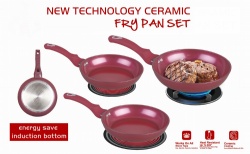 3pcs alumium ceramic fry pan set