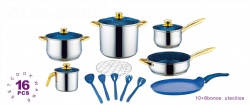 16pcs stainless steel cookware set