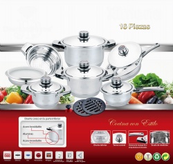 16pcs stainless steel cookware set