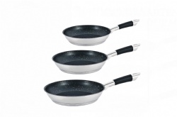 3pcs stainless steel fry pan set